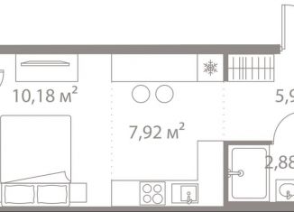 Квартира на продажу студия, 28.6 м2, Москва, метро Чертановская