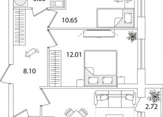 Продаю 2-комнатную квартиру, 53.6 м2, Санкт-Петербург, улица Тамбасова, 5Н