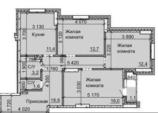 Продажа 3-ком. квартиры, 77 м2, Новосибирская область, улица Столетова