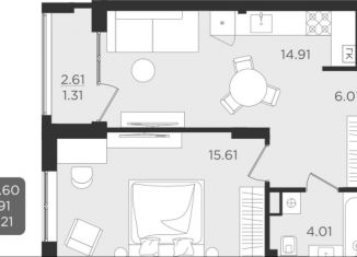 Продаю 1-комнатную квартиру, 41.9 м2, Калининград