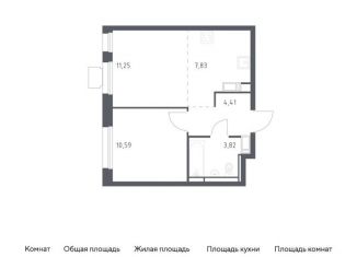 Продам 1-ком. квартиру, 37.9 м2, Московская область, жилой комплекс Томилино Парк, к5.4