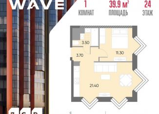 1-комнатная квартира на продажу, 39.9 м2, Москва, район Москворечье-Сабурово