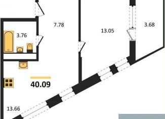 Продается 1-ком. квартира, 40.1 м2, Воронеж, Железнодорожный район, набережная Чуева, 7