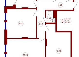 Продается 3-комнатная квартира, 92.8 м2, Воронежская область