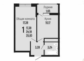 Продаю 1-комнатную квартиру, 35.6 м2, Краснодар, Заполярная улица, 39к2, Заполярная улица