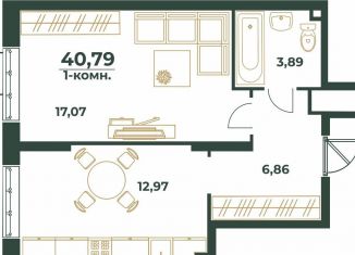 Продается однокомнатная квартира, 40.8 м2, Хабаровский край