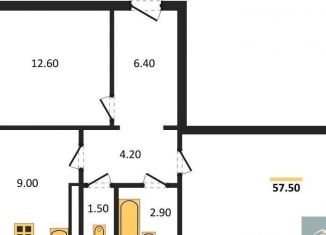 2-ком. квартира на продажу, 57.5 м2, посёлок Отрадное