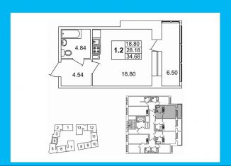 Продается квартира студия, 28.3 м2, Санкт-Петербург, метро Волковская, Волковский проспект, 6