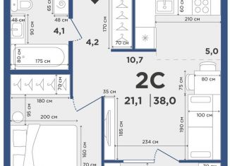 Продам квартиру студию, 38 м2, Новосибирск, Калининский район