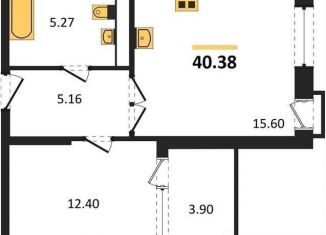 Продажа 1-ком. квартиры, 40.4 м2, Воронеж, Железнодорожный район, набережная Чуева, 7