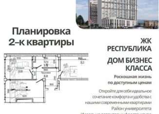 Продам двухкомнатную квартиру, 66.1 м2, Нальчик, улица Ахохова, 104