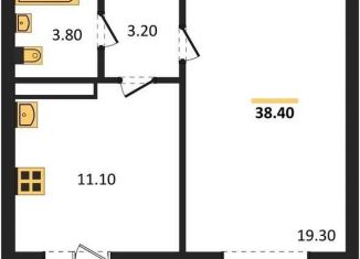 Однокомнатная квартира на продажу, 38.4 м2, Воронежская область, улица Генерала Черткова, 1