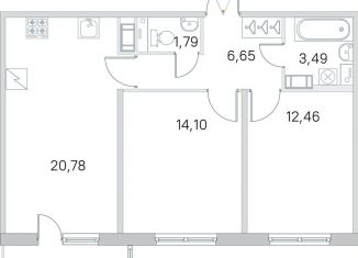 2-комнатная квартира на продажу, 60.7 м2, Санкт-Петербург