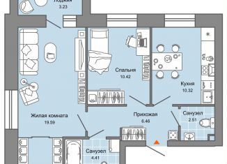 Продается 2-ком. квартира, 55 м2, Ульяновская область, жилой комплекс Город Новаторов, 1