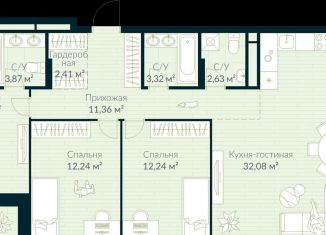 Продается 4-ком. квартира, 98 м2, Республика Башкортостан, улица Авроры, 16А