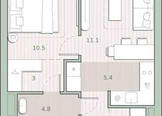 Продается 1-комнатная квартира, 38.8 м2, Москва, метро Озёрная