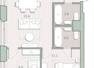 Продам 2-комнатную квартиру, 54 м2, Москва, метро Озёрная