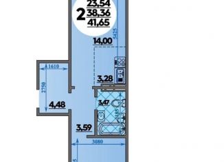 Продажа 2-комнатной квартиры, 41.3 м2, Ростовская область, переулок Поленова, 21/10