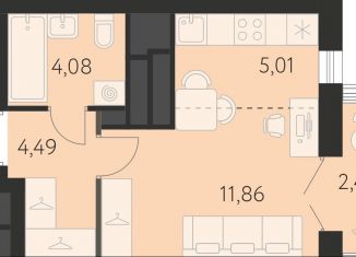 Продается квартира студия, 26.2 м2, Екатеринбург, улица Академика Ландау, 43