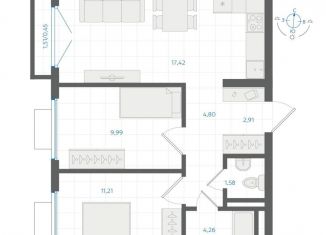 Продается 2-комнатная квартира, 52.6 м2, Свердловская область