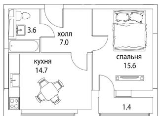 Продаю 1-ком. квартиру, 44 м2, Москва, район Лефортово