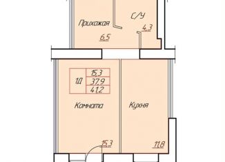 Продаю 1-комнатную квартиру, 41.2 м2, Череповец