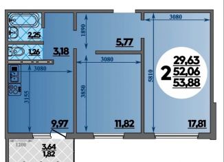 Продается 2-ком. квартира, 54 м2, Ростов-на-Дону, переулок Поленова, 21/10