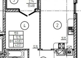 Продам 1-ком. квартиру, 43.6 м2, Зеленоградск, улица Потёмкина, 15А