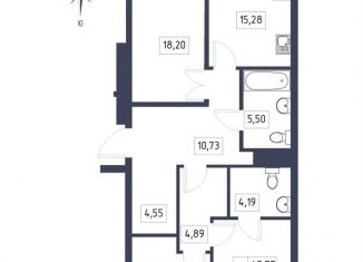 Продажа трехкомнатной квартиры, 91.1 м2, Татарстан