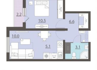 Продам 1-комнатную квартиру, 36.4 м2, Екатеринбург, метро Ботаническая, жилой комплекс Хрустальные Ключи, 5к5