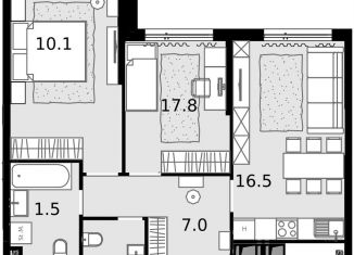 Продажа 2-ком. квартиры, 57 м2, Москва, Отрадная улица, 4А, метро Отрадное