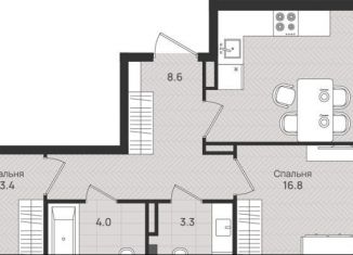 3-комнатная квартира на продажу, 65.6 м2, Пермь, Индустриальный район