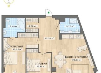 Продажа 2-ком. квартиры, 107.8 м2, Екатеринбург, улица Маршала Жукова, 16, улица Маршала Жукова