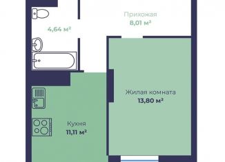 Продается 1-комнатная квартира, 38.9 м2, Ярославль