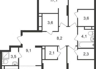 Продам 4-комнатную квартиру, 115.3 м2, Московский, 7-я фаза, к1