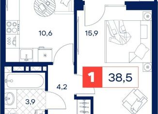 Продажа 1-ком. квартиры, 38.5 м2, Тюмень