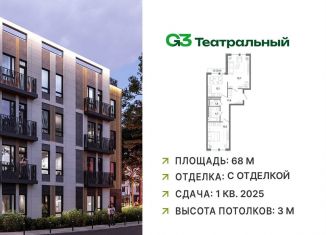 Продается 2-комнатная квартира, 68 м2, рабочий посёлок Ильинский, жилой комплекс Джи3 Театральный, к1