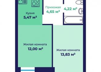 2-ком. квартира на продажу, 41.7 м2, Ярославль, Фрунзенский район