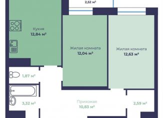 Продается 2-комнатная квартира, 57.4 м2, Ярославль, Фрунзенский район