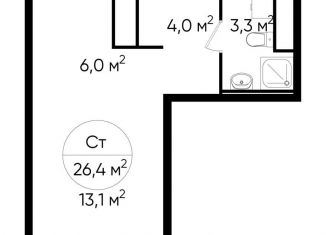 Квартира на продажу студия, 26.4 м2, Москва