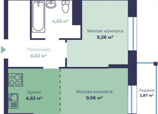 Продается 2-ком. квартира, 38.8 м2, Ярославль