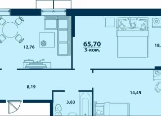 Продам трехкомнатную квартиру, 65.7 м2, Республика Башкортостан