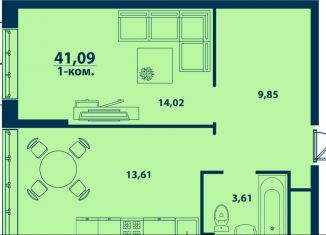 Продам 1-комнатную квартиру, 41.1 м2, Уфа, Ленинский район