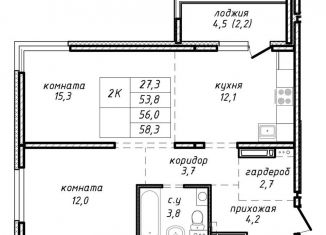 Продается 2-ком. квартира, 56 м2, Новосибирск, Ленинский район, улица Связистов, 162к3с