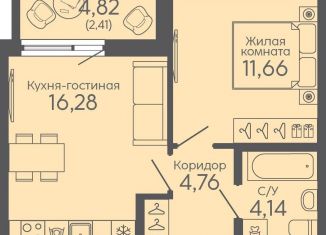 Продам однокомнатную квартиру, 39.3 м2, Екатеринбург, жилой комплекс Новокольцовский, 5, метро Ботаническая