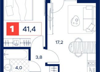 Продажа 1-комнатной квартиры, 41.4 м2, Тюмень