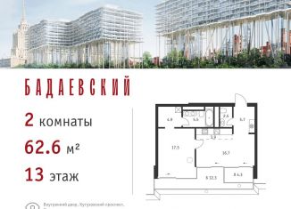 2-комнатная квартира на продажу, 62.6 м2, Москва, Кутузовский проспект, 12с23, метро Киевская