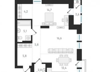 Продаю 2-комнатную квартиру, 67.4 м2, Новосибирская область