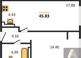 Продажа 1-ком. квартиры, 45.8 м2, Новосибирск, метро Площадь Гарина-Михайловского, Красногорская улица