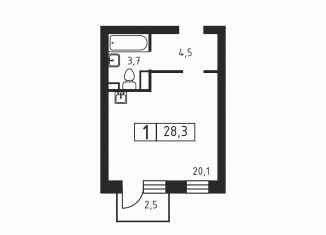 Продажа квартиры студии, 28.3 м2, деревня Скотное, Вересковая улица, 1к1